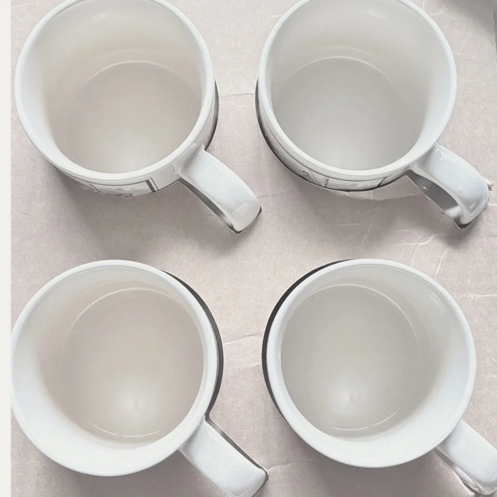 Vintage 1978 Polo Ralph Lauren Thoroughbred Mugs Set of 4 Equestrian 12 Oz Box